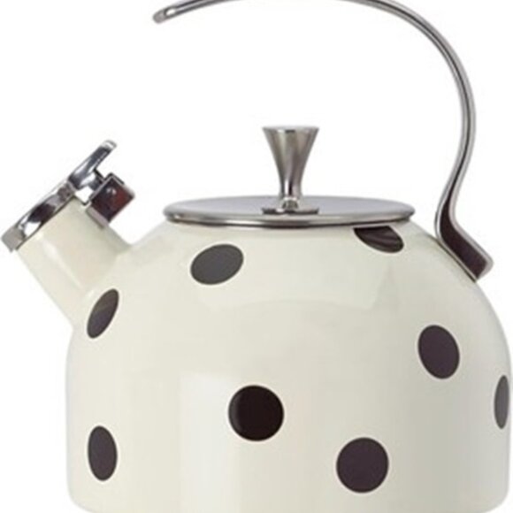 The Kate Spade New York by Lenox Polka Dot Whistling Tea Kettle is a stylish and - Picture 1 of 8